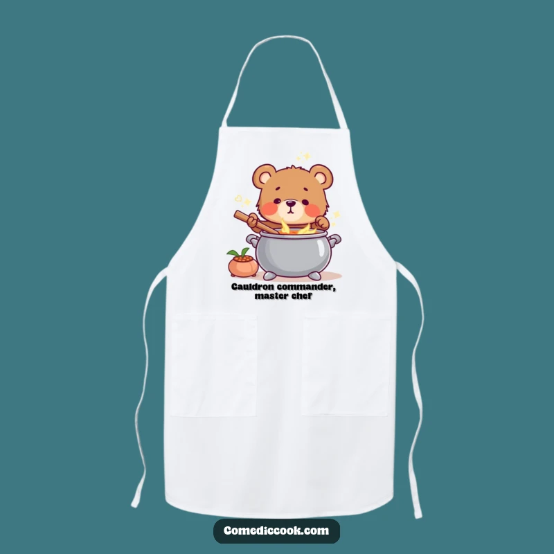 Funny Bear Cub Chef Apron: Cook with Charm & Protect Your Clothes