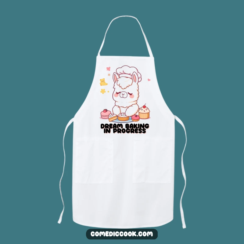 Funny Alpaca Chef Apron: Sleepy Pastry Dreams - Kitchen Gift