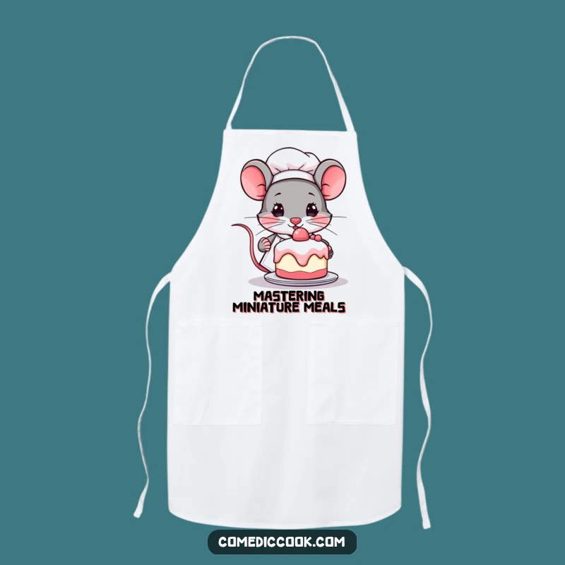 Funny Kawaii Mouse Chef Apron - Cute Determined Baker Kitchen Accessory, Perfect Funny Gift