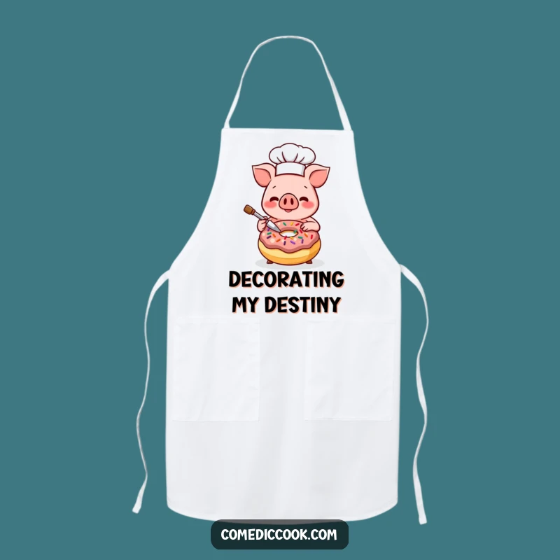 Funny Kawaii Pig Chef Apron - Happy Donut Decorator Kitchen Wear, Perfect Funny Gift