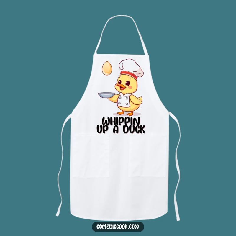 Funny Kawaii Duck Chef Apron - Giggling Cook's Kitchen Protector, Humorous Gift