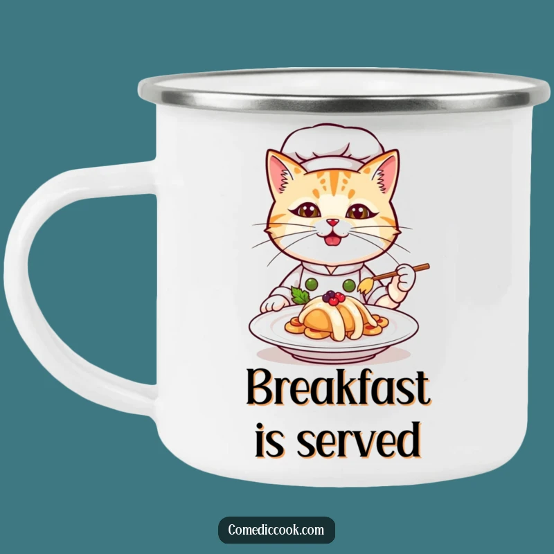 Adventure Funny Cat Chef Camping Mug: Fuel Your Travels with Humor