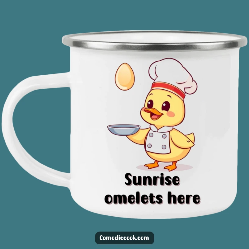 Funny Kawaii Duck Chef Camping Mug - Giggling Cook's Campfire Cup, Gift