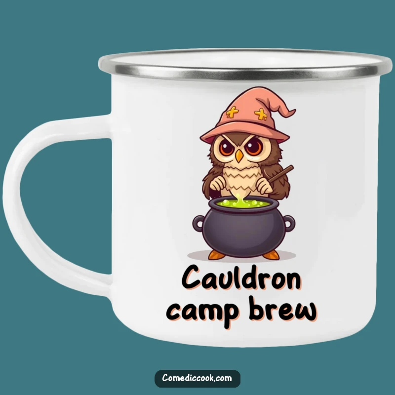 Funny Wise Owl Chef Camping Mug: Magical Brews Outdoors, Adventure-Ready Gift