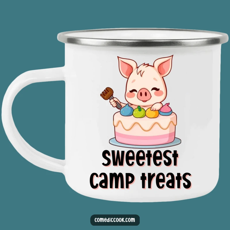 Funny Piglet Camping Mug: Hilarious Outdoor Treat for Bakers