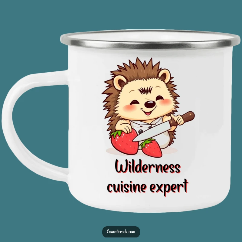Funny Hedgehog Chef Camping Mug: Adventure-Ready Humor for Outdoor Feasts