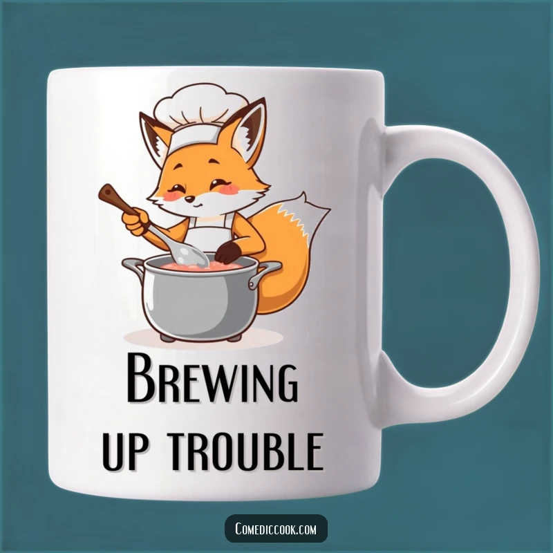 Funny Fox Chef Stirring Pot Mug: A Culinary Adventure Gift