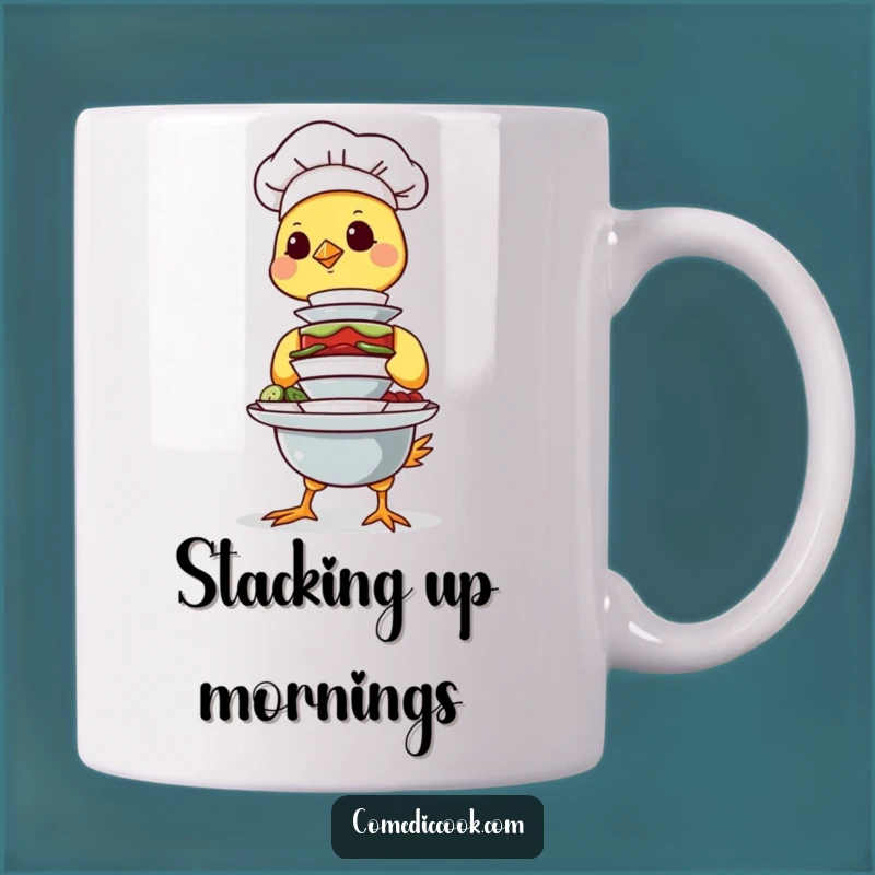Funny Chick Chef Mug: Balancing Act Perfection, Hilarious Gift for Little Workers