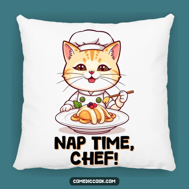 Comfortable Funny Cat Chef Pillow: Cozy Up with Culinary Cuteness