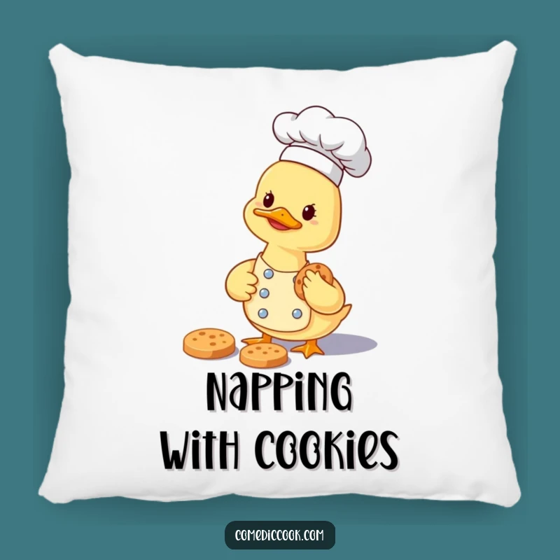Funny Duckling Chef Pillow: Smiling Critter Accent Pillow, Hilarious Gift