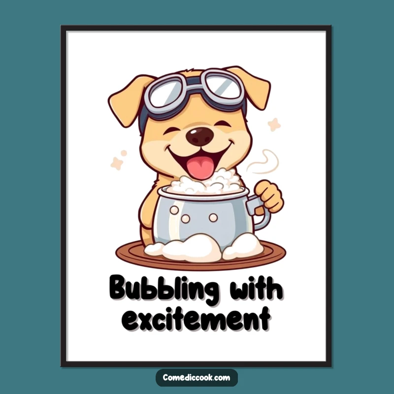 Funny Goggled Dog Digital Art: Instant Humorous Decor for Adventurous Spaces