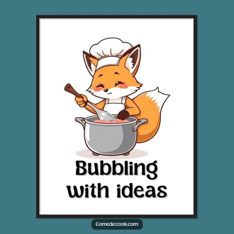 Funny Fox Chef Digital Art: Instant Kitchen Whimsy