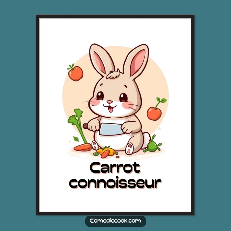 Funny Rabbit Chef Digital Art: Hilarious Printable Decor for Foodies