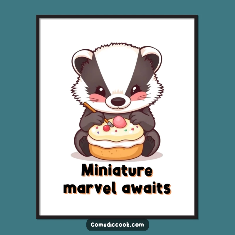 Funny Badger Decorator Digital Art: Instant Detailed Decor for Your Walls