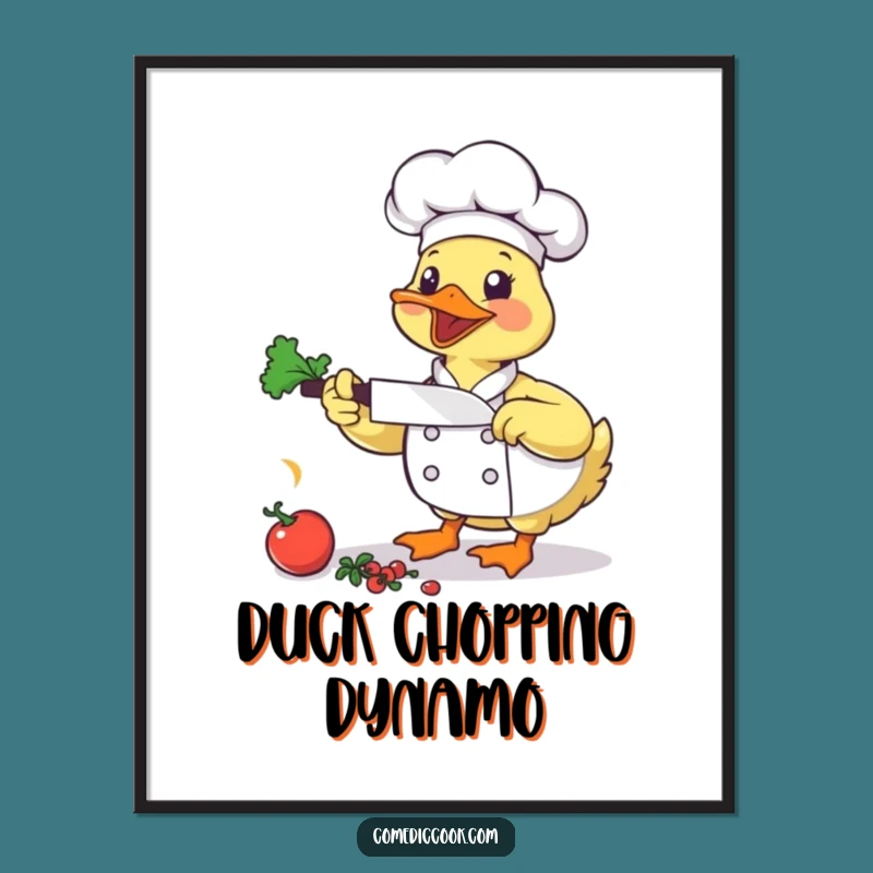 Funny Duck Chef Digital Art: High-Resolution Culinary Energy for Your Walls!