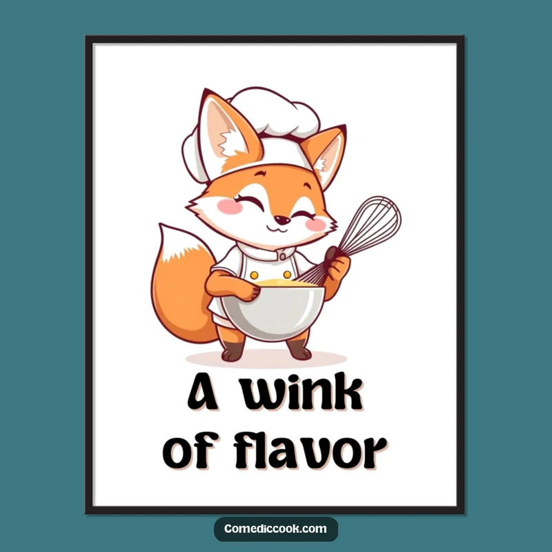 Funny Fox Chef Digital Art: Instant Witty Decor for Your Walls