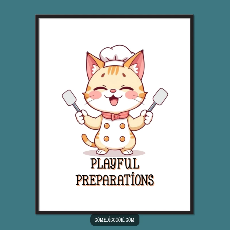 Funny Cat Chef Digital Art: Instant Playful Decor