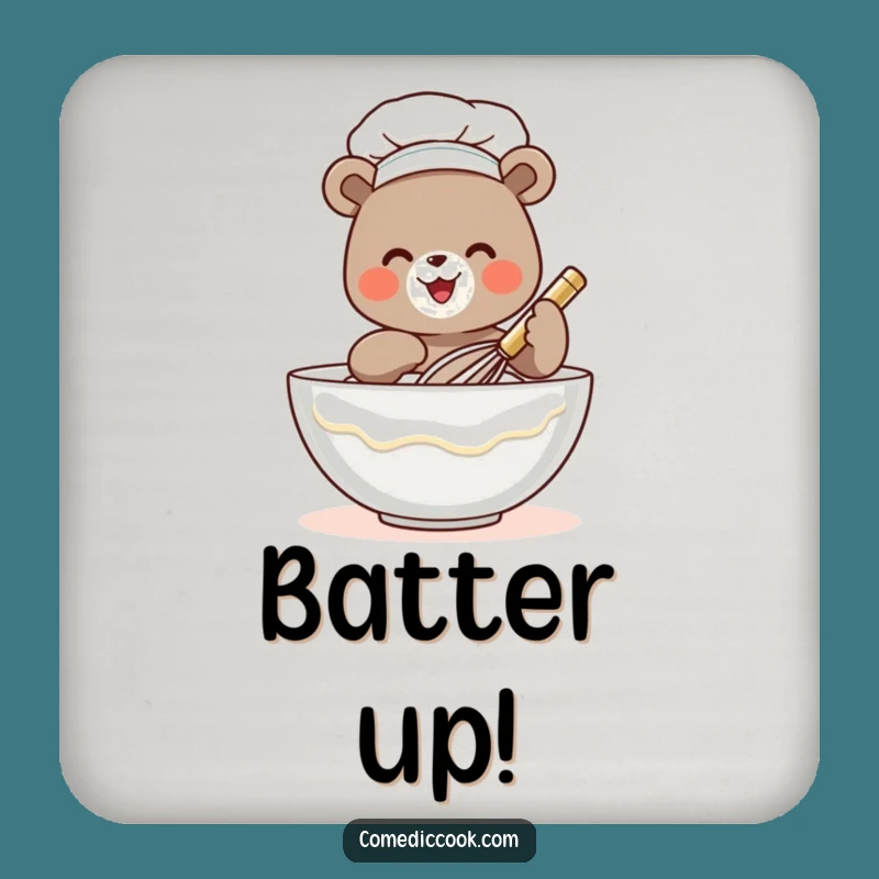 Funny Bear Chef Drink Coasters (Set of 4): Tiny Whisking Chef Protection, Stylish & Hilarious Barware, Ideal Funny Gift!