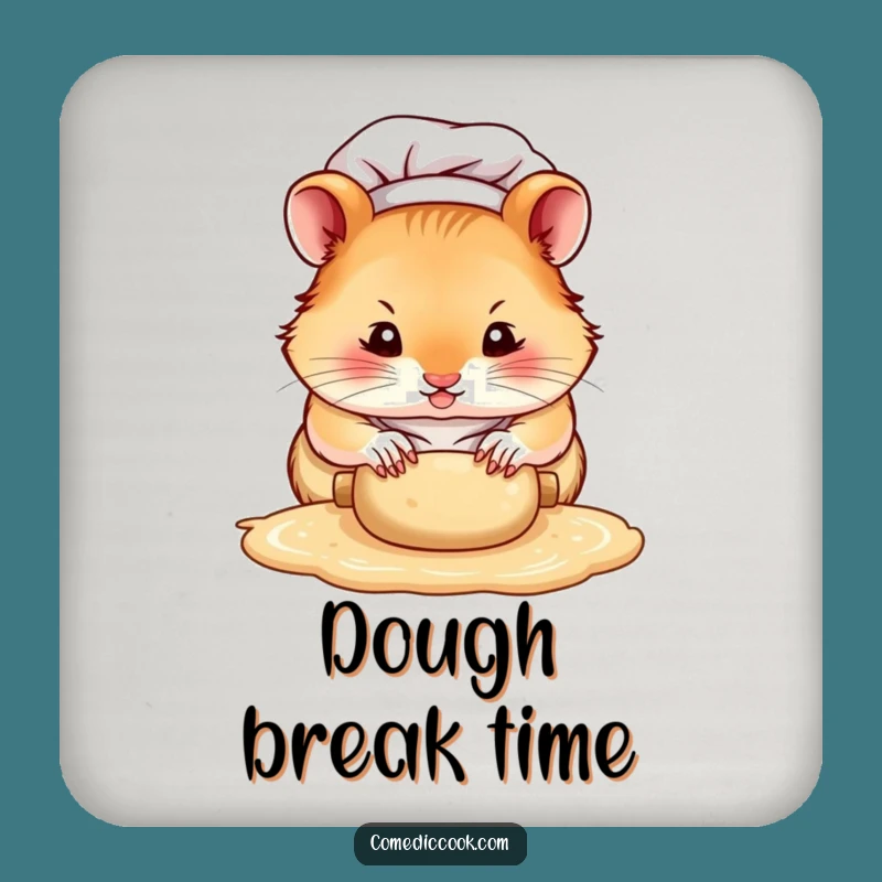 Funny Hamster Chef Coasters: Protect Surfaces with Intense Tiny Paw Focus