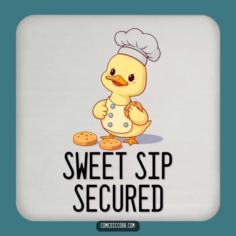 Funny Duckling Chef Coaster: Cookie Decor, Hilarious Kitchen Gift