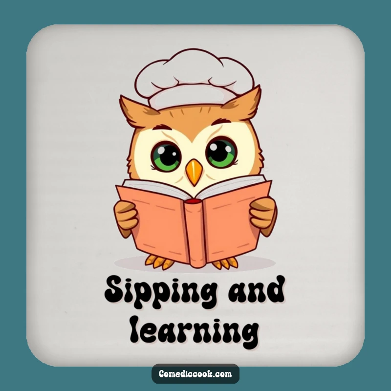 Funny Owl Chef Coaster: Protect Surfaces with Wisdom