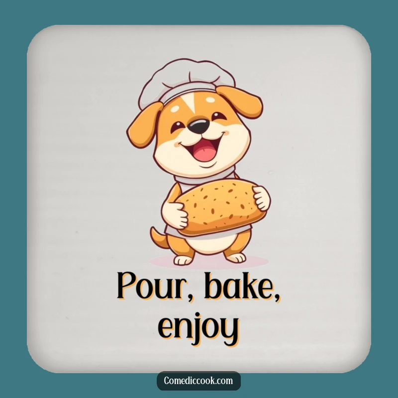 Funny Dog Chef Drink Coaster: Protect Your Table with Baking Humor!