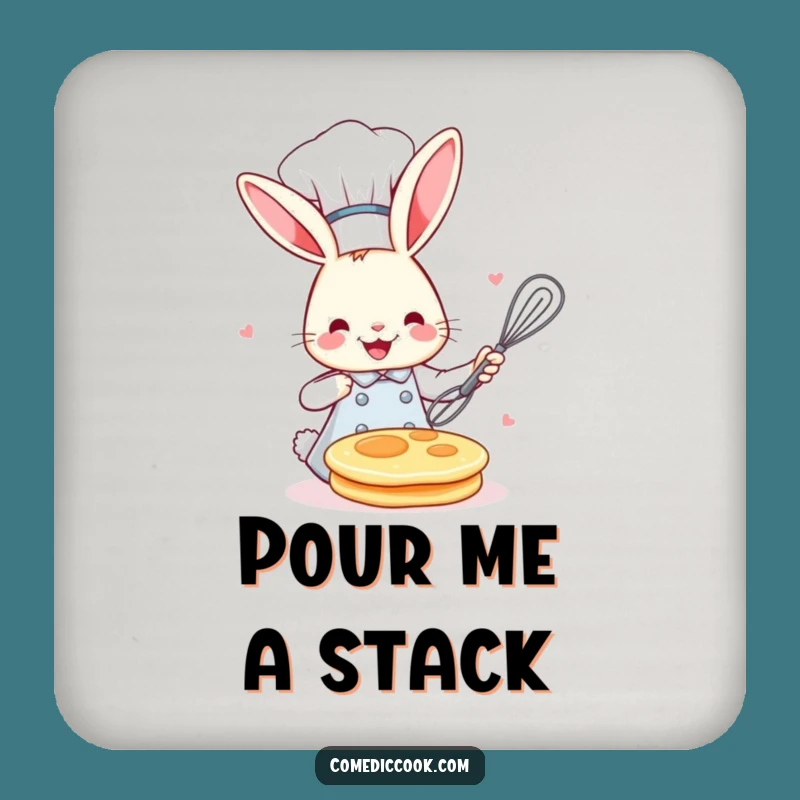 Funny Bunny Chef Coaster: Protect Surfaces with Culinary Charm