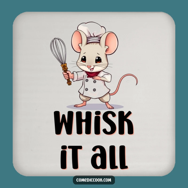Funny Mouse Chef Coaster: Brave Protection, Hilarious Gift Set