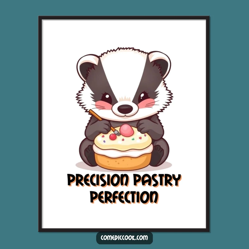 Funny Badger Decorator Poster: Detailed Wall Art for the Meticulous Soul