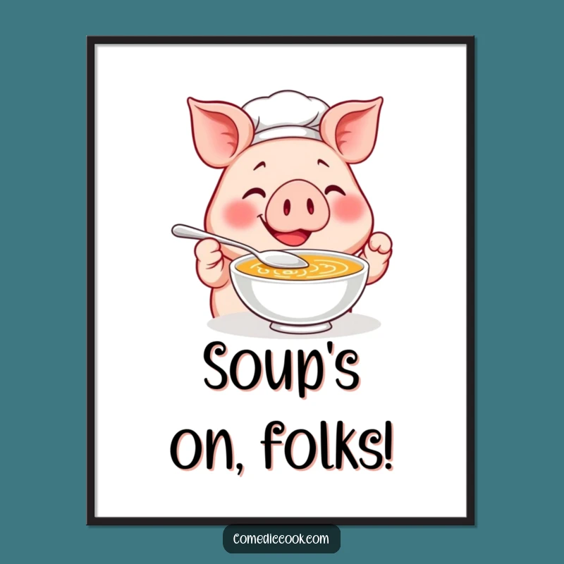 Funny Pig Chef Poster: Add a Hilarious Culinary Touch to Your Wall Art!