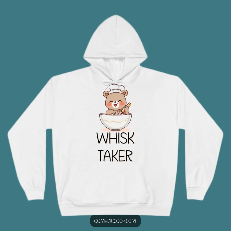 Cozy Funny Bear Chef Hoodie: Tiny Chef Whisking Batter, Warm & Hilarious Winter Wear, Best Funny Gift!