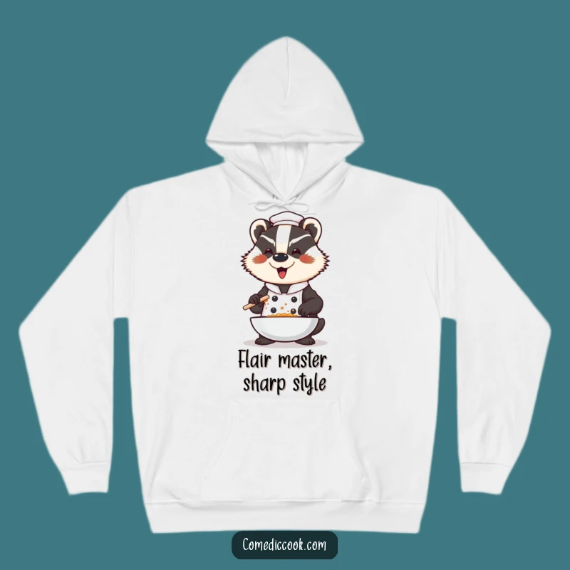 Funny Badger Chef Hoodie: Stay Warm While Serving Dramatic Culinary Flourishes