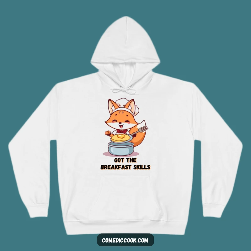 Funny Fox Chef Pancake Hoodie: Cozy Culinary Skill, Ideal Humorous Gift