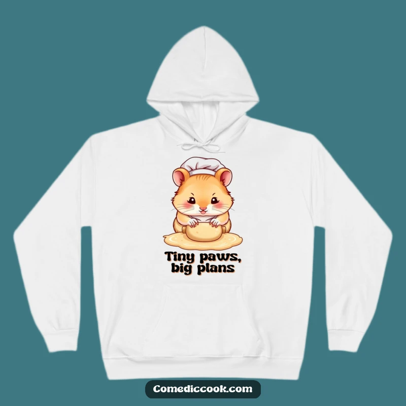 Funny Hamster Chef Hoodie: Cozy Up with Intense Dough Rolling Focus