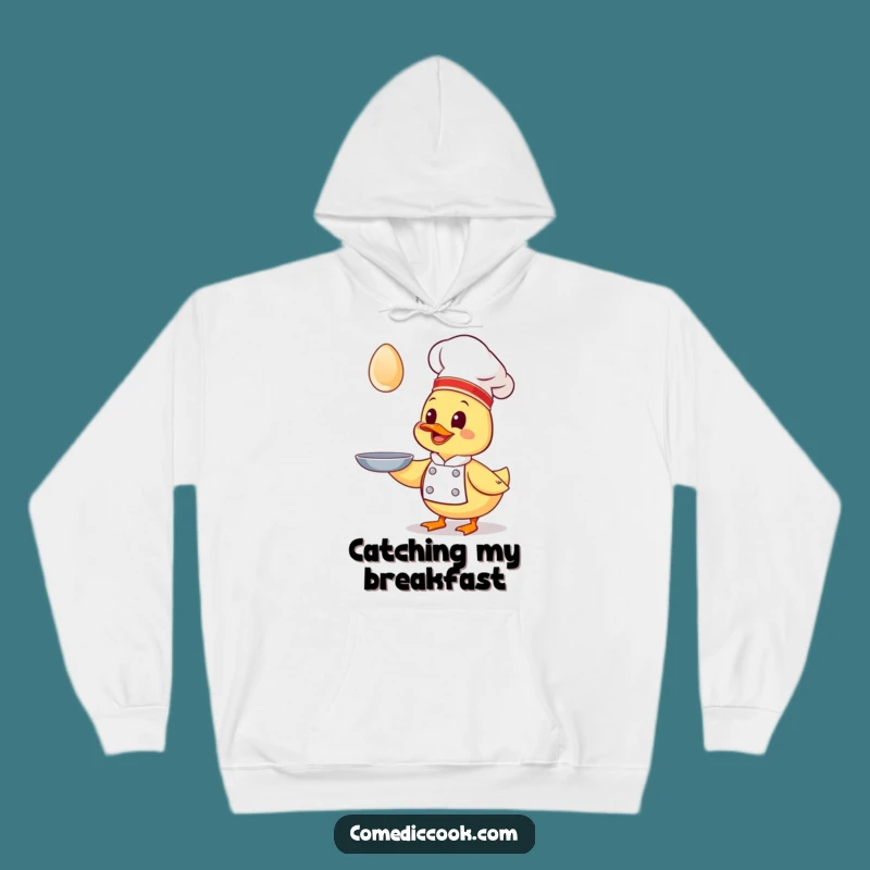 Funny Kawaii Duck Chef Hoodie - Cozy Giggling Cook Apparel, Warm Humorous Gift