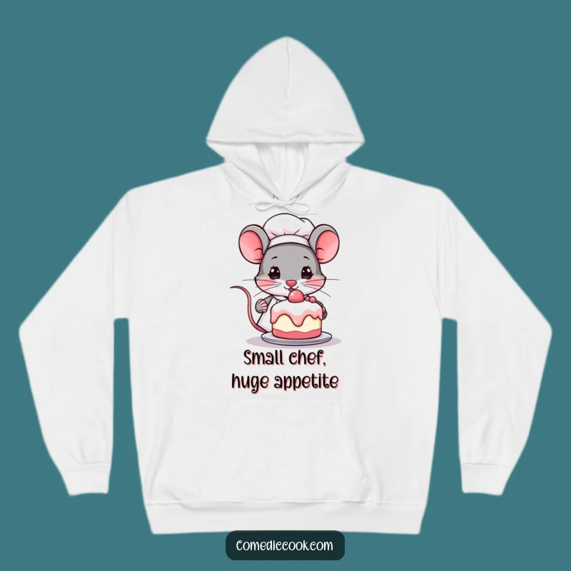 Funny Kawaii Mouse Chef Hoodie - Cozy Determined Baker Sweatshirt, Perfect Funny Gift