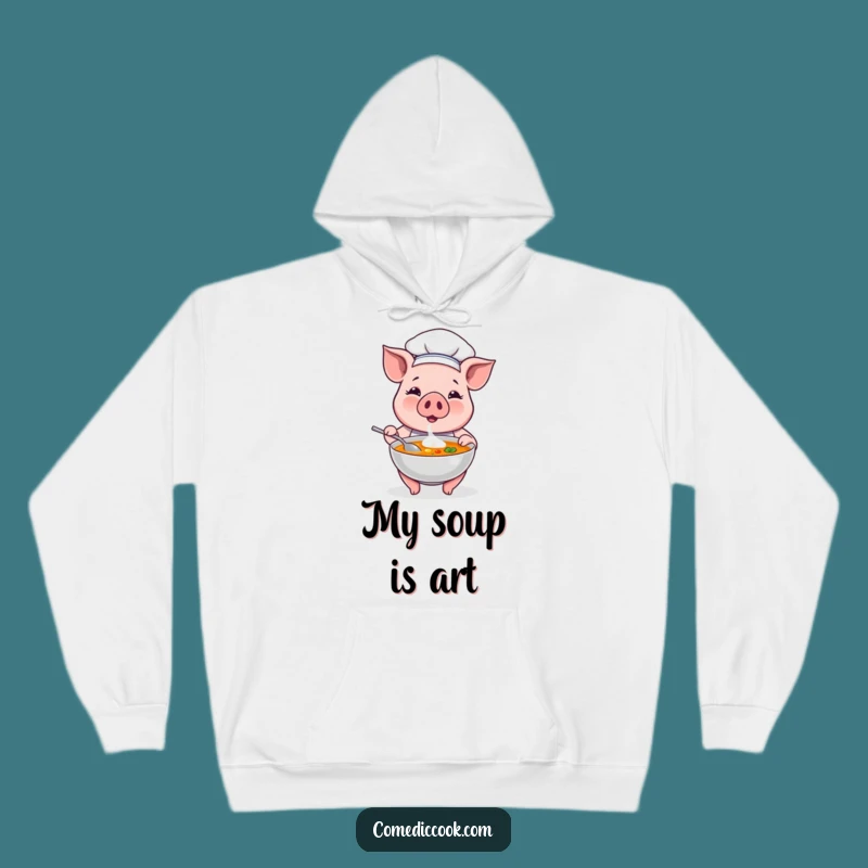 Warm Up with Laughter: Funny Pig Chef Hoodie for Cozy Humor