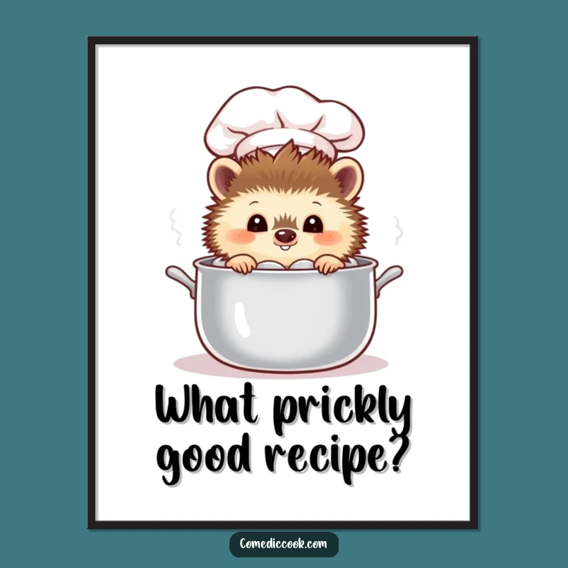 Curious Hedgehog Chef Printable Wall Art - Free Printable Kitchen Decor Download
