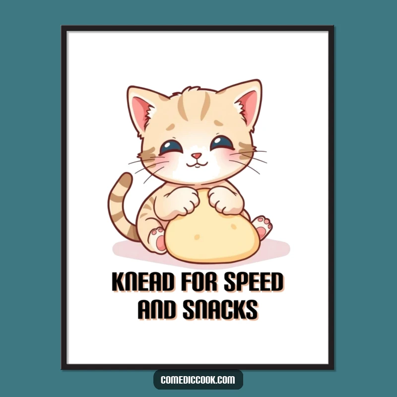 Funny Free Printable Wall Art: Playful Kitten Baking, Whimsical Downloadable Home Decor