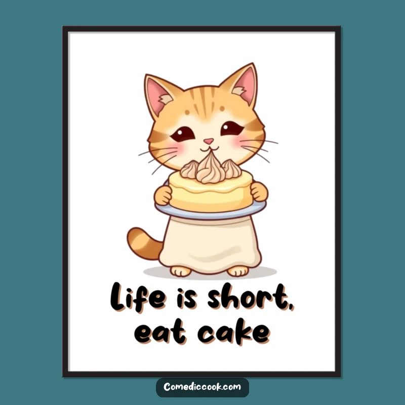 Free Printable Wall Art: Chic Cat Baker - Stylish Downloadable Decor!