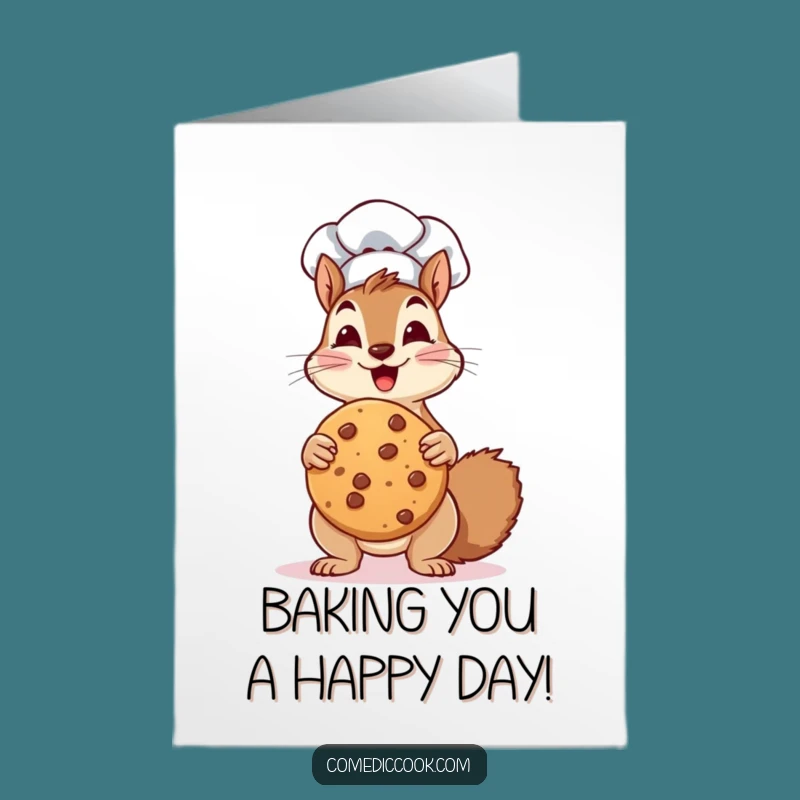 Free Printable Birthday Card: Squirrel Chef Cookie Surprise - Downloadable Gift!