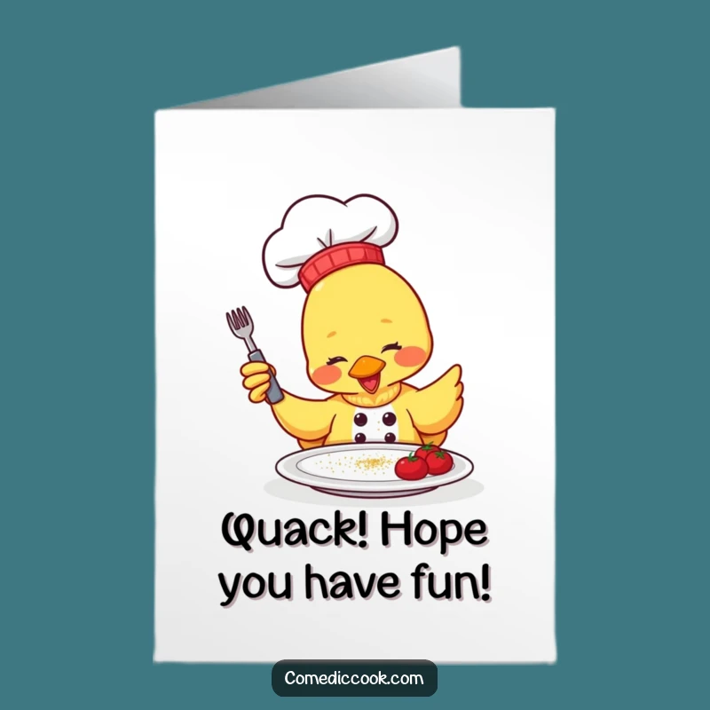 Free Printable Birthday Card: Duck Chef Seasoning Fun - Downloadable Gift!