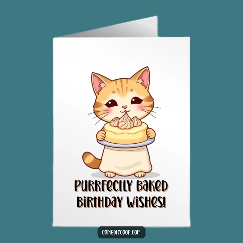 Free Printable Birthday Card: Pawsitively Perfect Cat Cake - Sweet Download!