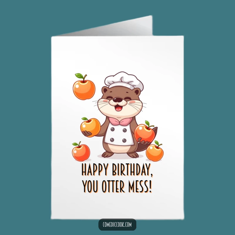 Happy Birthday Otter Chef Printable Card - Free Printable Foodie Fun Gift