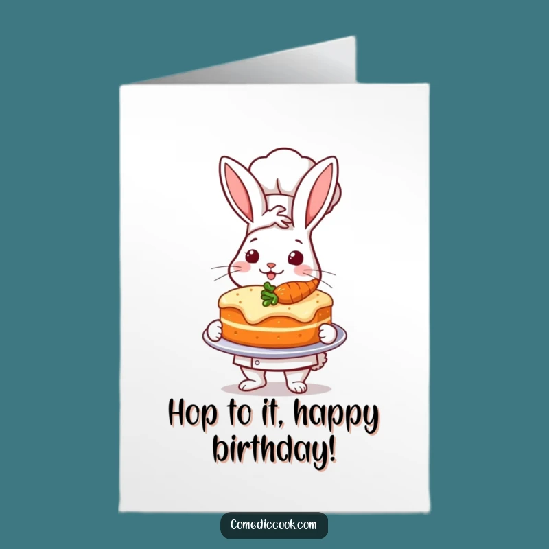Funny Free Printable Rabbit Birthday Card: Carrot Cake Cheers for a Delightful Downloadable Gift