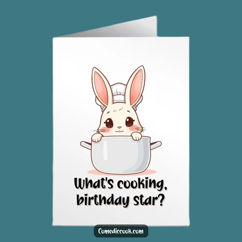 Free Printable Funny Rabbit Chef Birthday Card - Cute Downloadable Gift for Laughs