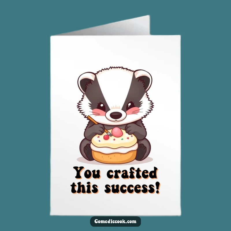 Free Printable Congrats Card: Badger's Perfect Creation - Celebrate Their Win!