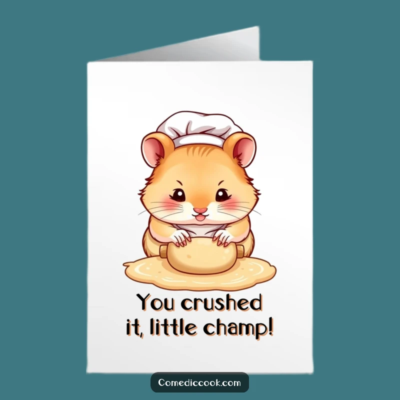 Free Printable Hamster Chef Congratulations Card: Dough Master Downloadable