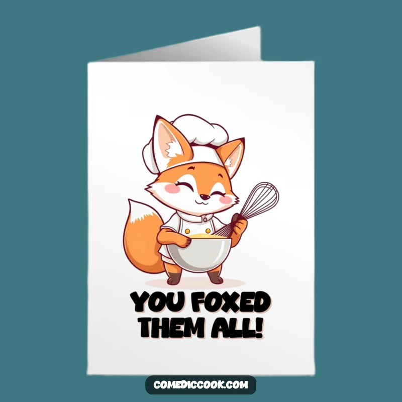Free Printable Congrats Card: Fox Chef's Winning Recipe - Celebrate Success!