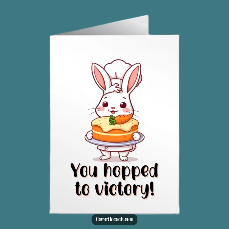 Free Printable Rabbit Chef Card: Presenting Success, a Funny Downloadable Gift
